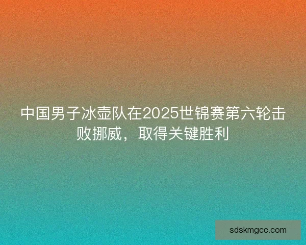 中国男子冰壶队在2025世锦赛第六轮击败挪威，取得关键胜利