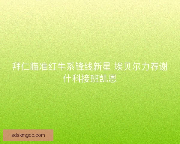 拜仁瞄准红牛系锋线新星 埃贝尔力荐谢什科接班凯恩