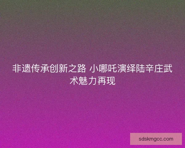 非遗传承创新之路 小哪吒演绎陆辛庄武术魅力再现
